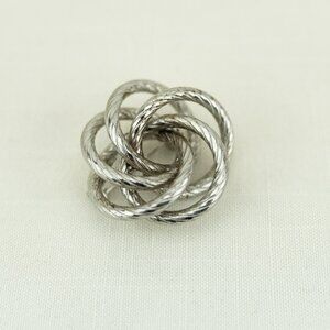 Silver Metal Infinity Ring Brooch